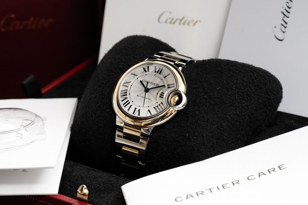 Ballon Bleu De Cartier Watch steel gold 33mm b/p full set