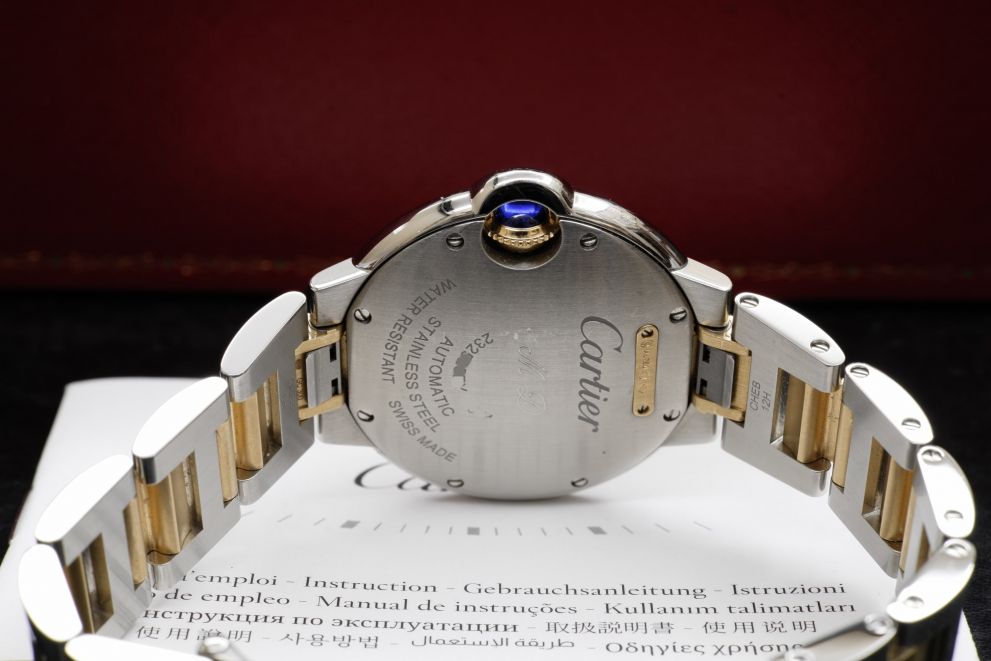 Ballon Bleu De Cartier Watch steel gold 33mm b/p full set