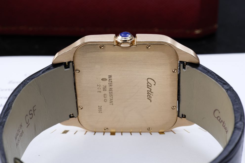 Cartier Santos Dumont Ref. 2650 Chocolate super rare dial - rose gold -b/p full set