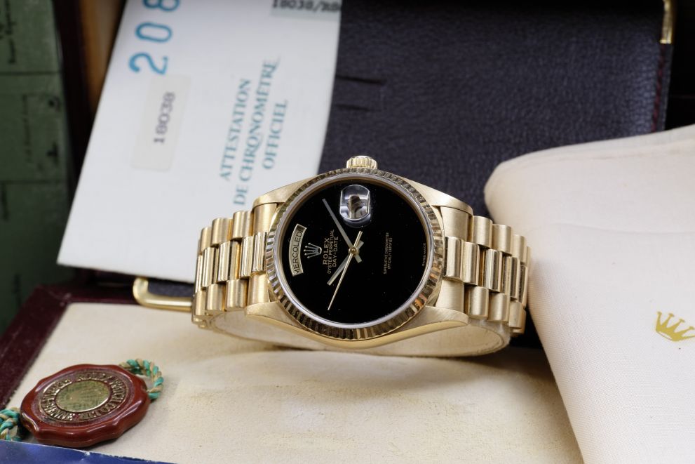 Rolex Day-Date 36 Onyx Stone Dial Full set b/p - Onice