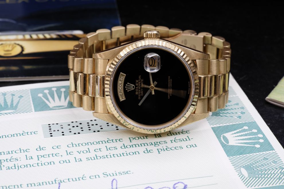 Rolex Day-Date 36 Onyx Stone Dial Full set b/p - Onice