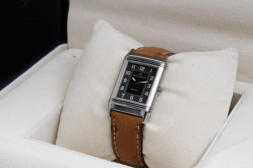 Jaeger-LeCoultre Reverso Classique Black "Shadow" dial with box