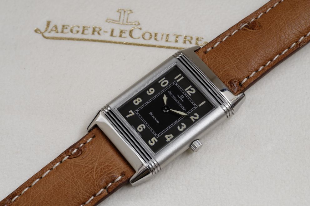 Jaeger-LeCoultre Reverso Classique Black "Shadow" dial with box