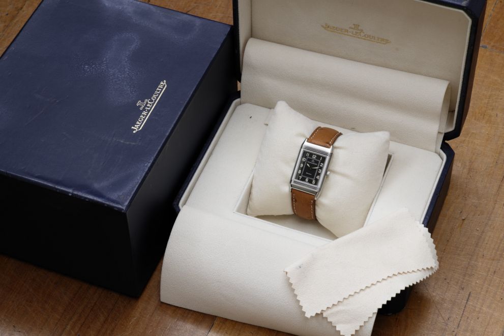 Jaeger-LeCoultre Reverso Classique Black "Shadow" dial with box