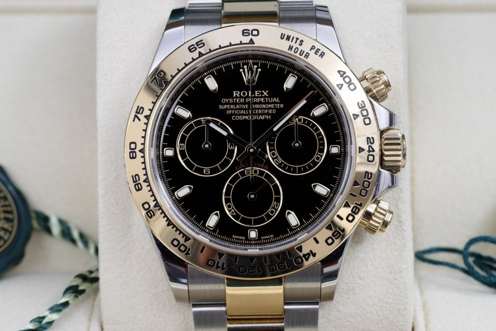 Rolex Daytona Ref. 116503 SS / Gold 18kt Black Dial Full set 2017 b/p TAG