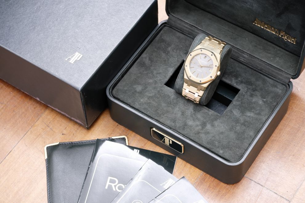 Audemars Piguet Royal Oak Ref. 4100BA Yellow Gold 35mm Grey Dial with Box and booklets