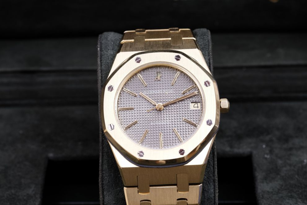 Audemars Piguet Royal Oak Ref. 4100BA Yellow Gold 35mm Grey Dial with Box and booklets