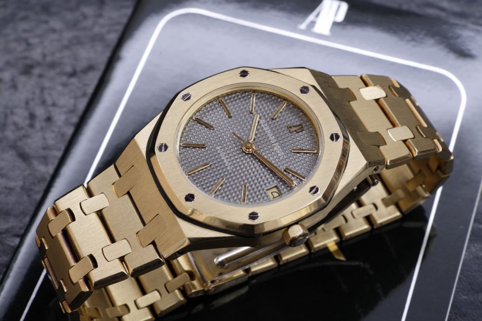 Audemars Piguet Royal Oak Ref. 4100BA Yellow Gold 35mm Grey Dial with Box and booklets