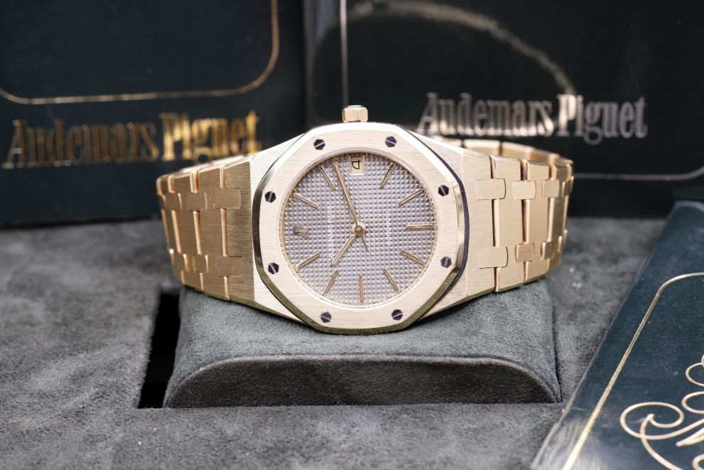 Audemars Piguet Royal Oak Ref. 4100BA Yellow Gold 35mm Grey Dial with Box and booklets