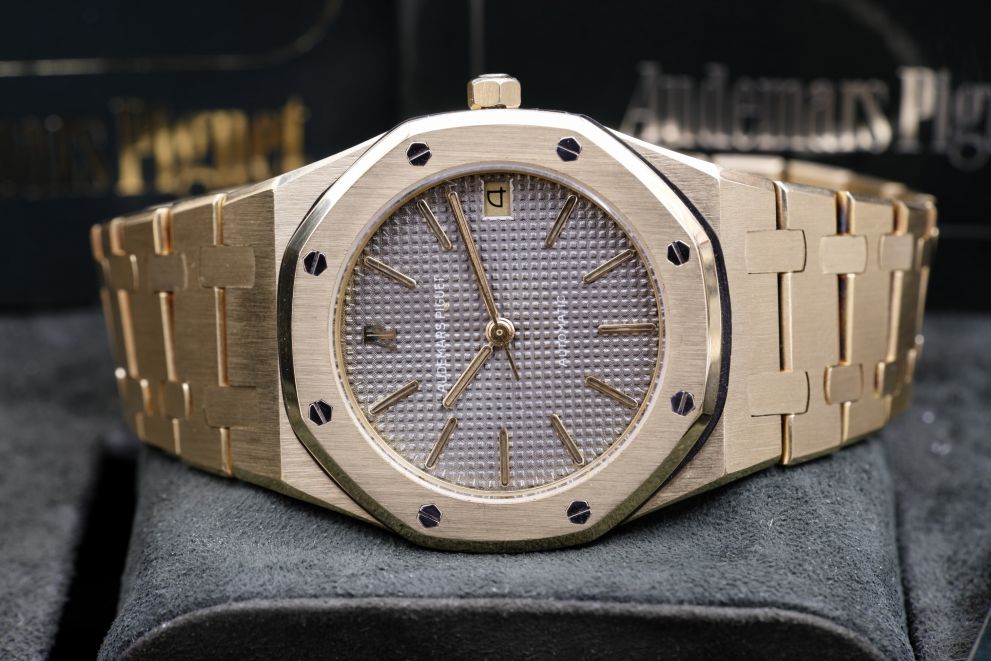 Audemars Piguet Royal Oak Ref. 4100BA Yellow Gold 35mm Grey Dial with Box and booklets