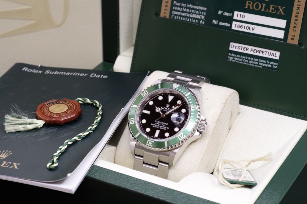 Rolex Submariner Date Ref. 16610LV RRR Card Full set