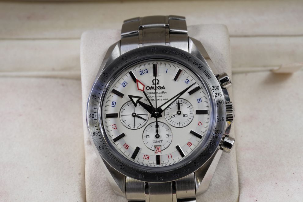 Omega Speedmaster Broad Arrow Gmt Co-Axial Full set b/p