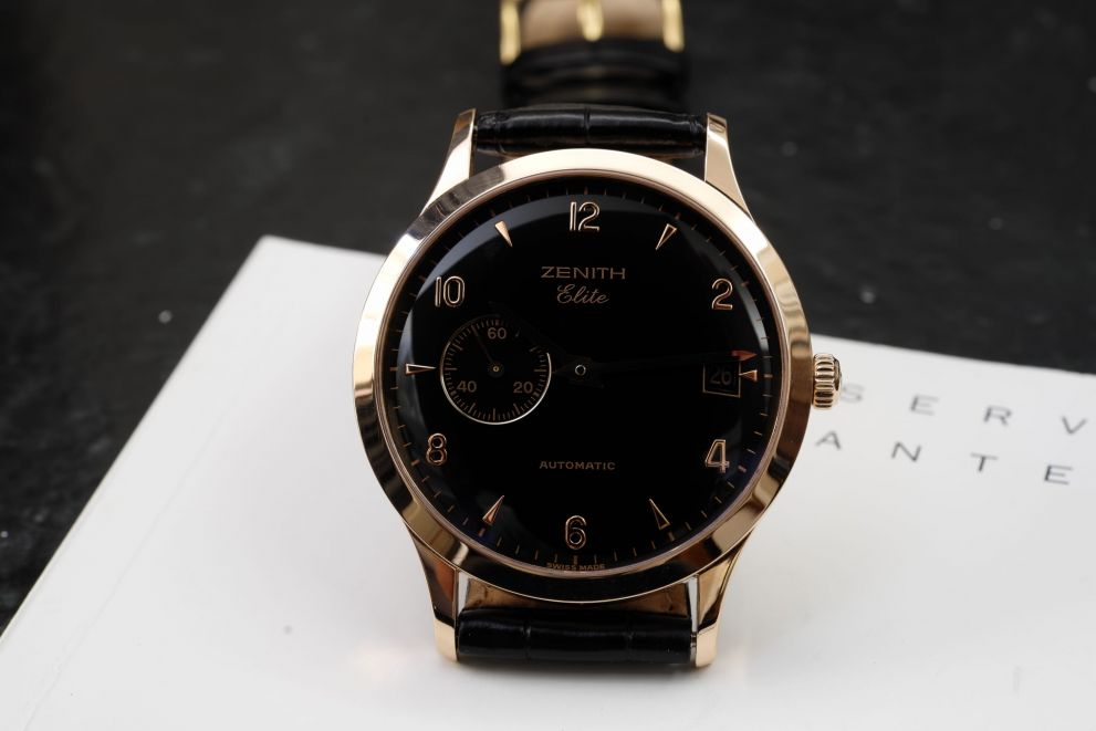 Zenith Elite Rose Gold Black dial Full set