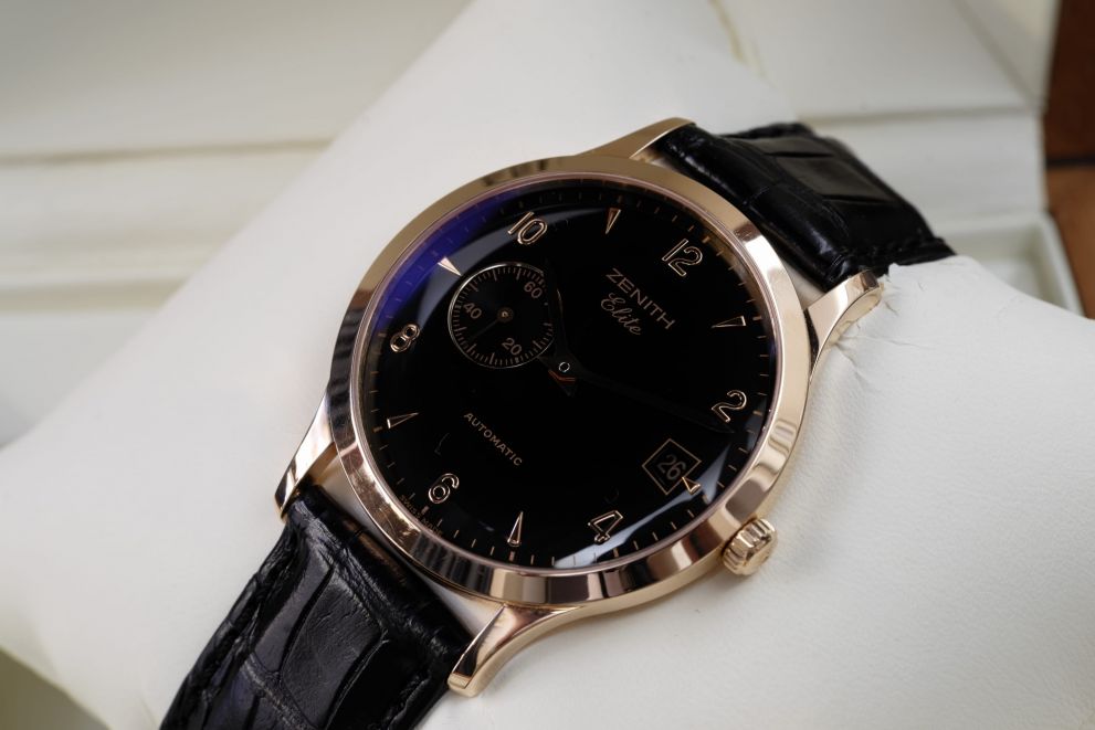 Zenith Elite Rose Gold Black dial Full set