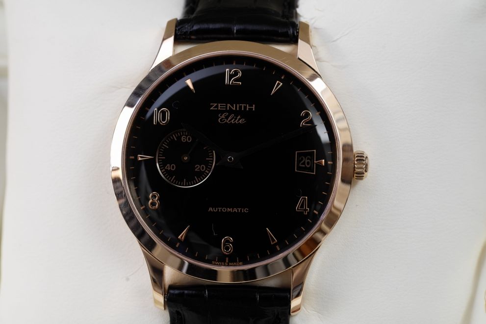 Zenith Elite Rose Gold Black dial Full set