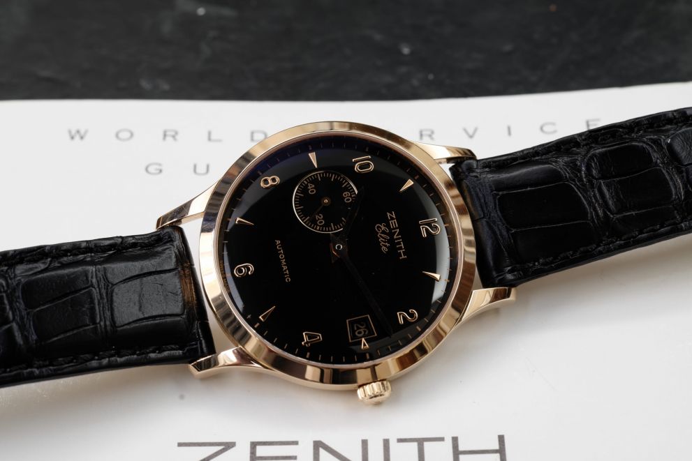 Zenith Elite Rose Gold Black dial Full set