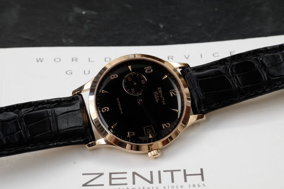 Zenith Elite Rose Gold Black dial Full set