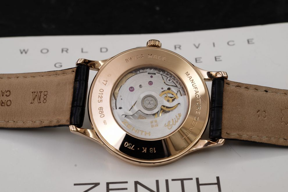 Zenith Elite Rose Gold Black dial Full set