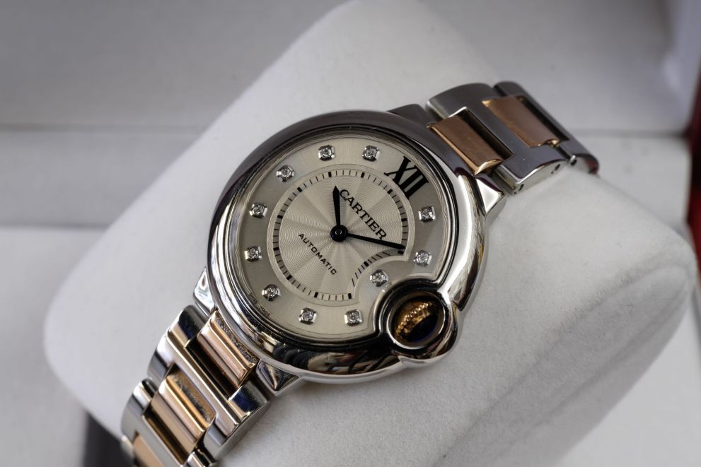 Cartier Ballon Bleu Ref. 2389 Diamonds dial Steel & Rose Gold