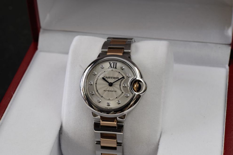 Cartier Ballon Bleu Ref. 2389 Diamonds dial Steel & Rose Gold
