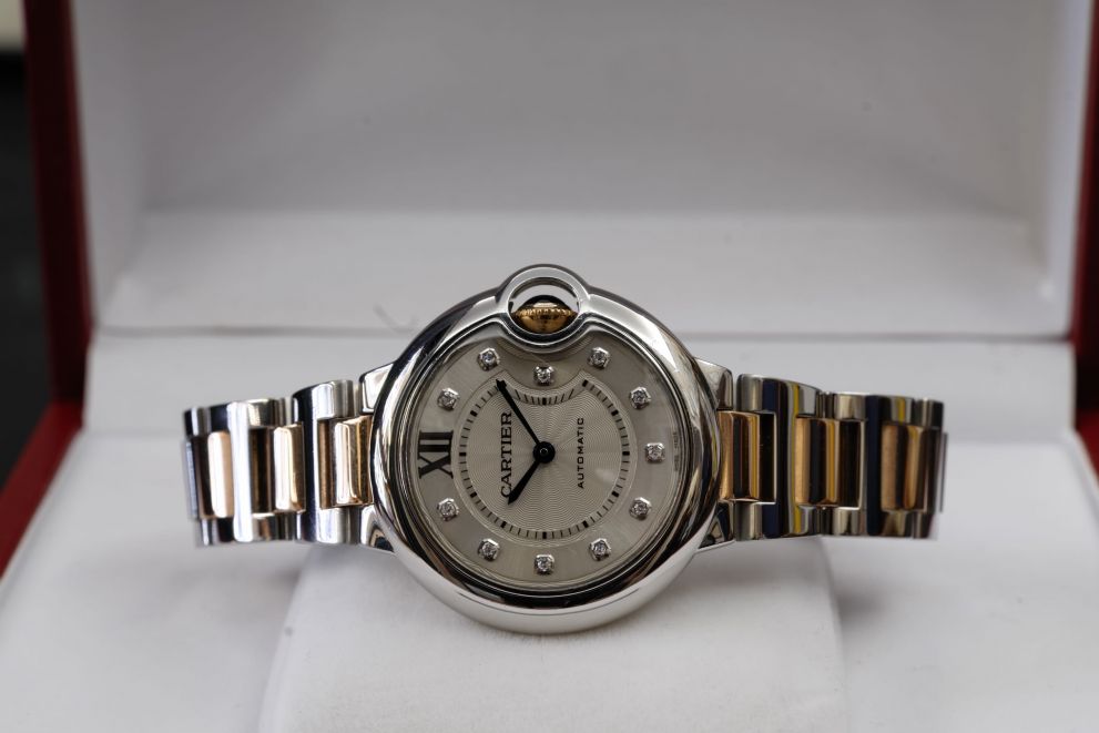 Cartier Ballon Bleu Ref. 2389 Diamonds dial Steel & Rose Gold