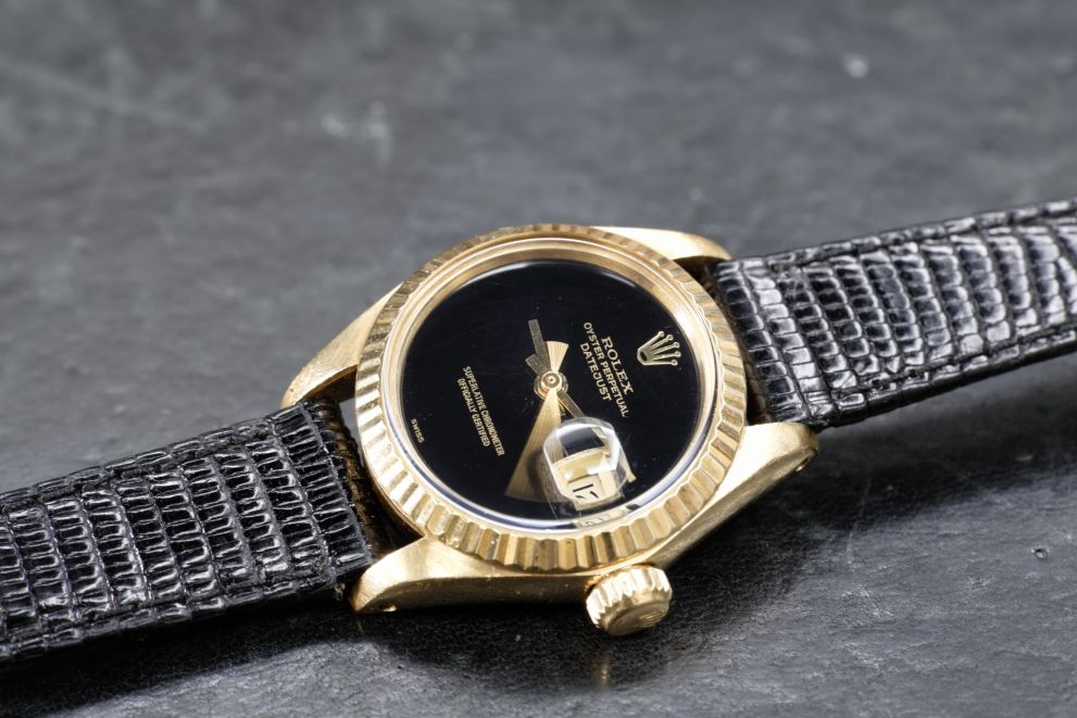 Rolex Lady Datejust Onyx original stone dial - yellow gold - RARE