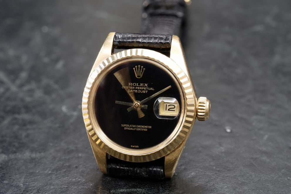 Rolex Lady Datejust Onyx original stone dial - yellow gold - RARE