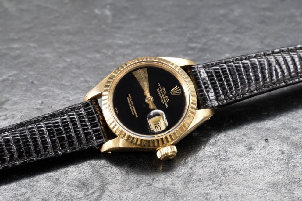 Rolex Lady Datejust Onyx original stone dial - yellow gold - RARE