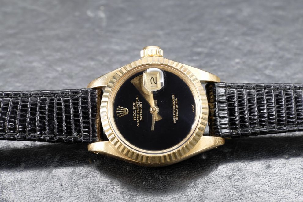 Rolex Lady Datejust Onyx original stone dial - yellow gold - RARE