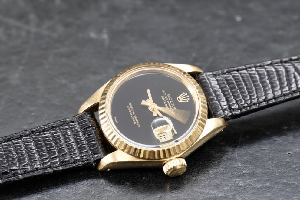 Rolex Lady Datejust Onyx original stone dial - yellow gold - RARE