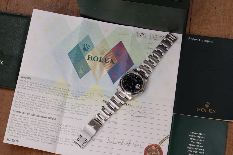 Rolex Datejust 36 Ref. 16200 Blue Roman dial Full set