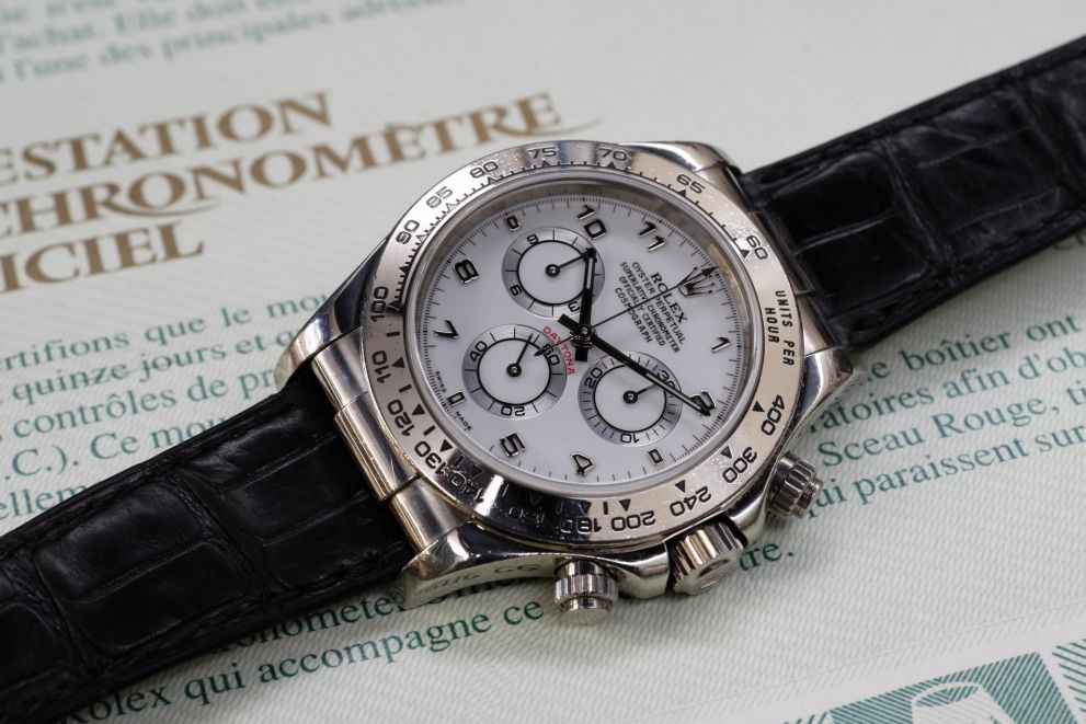 Rolex Daytona Ref. 116519 White Gold P serie MK1 Slim hands with papers