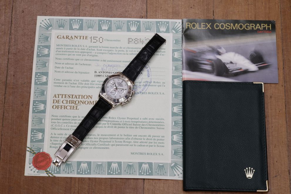 Rolex Daytona Ref. 116519 White Gold P serie MK1 Slim hands with papers