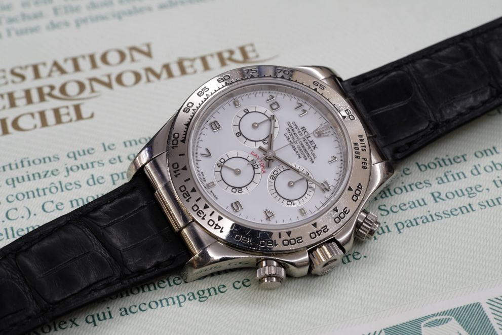 Rolex Daytona Ref. 116519 White Gold P serie MK1 Slim hands with papers