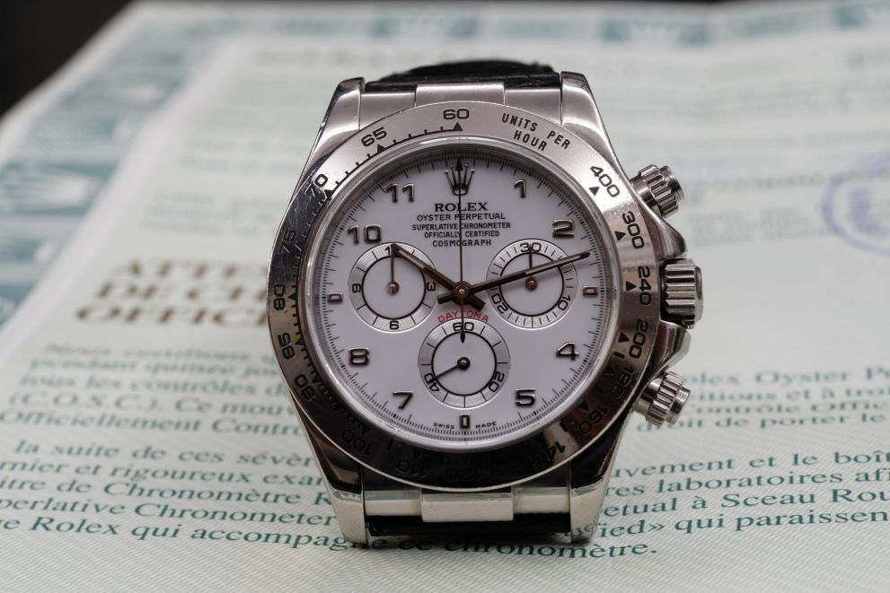 Rolex Daytona Ref. 116519 White Gold P serie MK1 Slim hands with papers