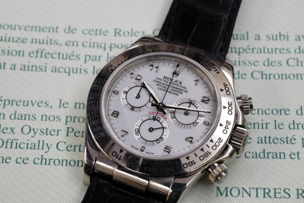 Rolex Daytona Ref. 116519 White Gold P serie MK1 Slim hands with papers