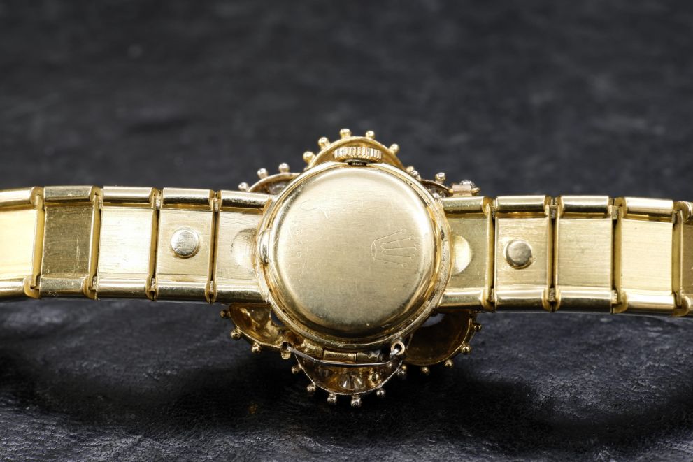 Rolex Precision Lady Orchid Diamonds basculante Super Rare Yellow Gold