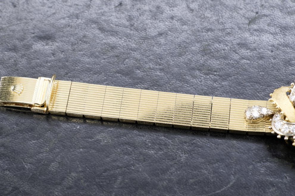 Rolex Precision Lady Orchid Diamonds basculante Super Rare Yellow Gold