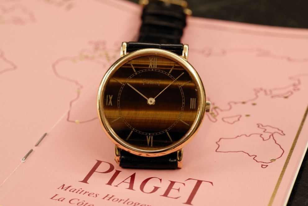 Piaget Altipiano Classic tiger eye stone dial - yellow gold - rare