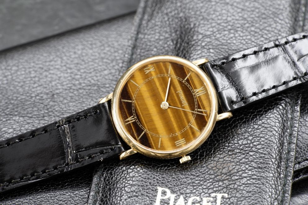 Piaget Altipiano Classic tiger eye stone dial - yellow gold - rare